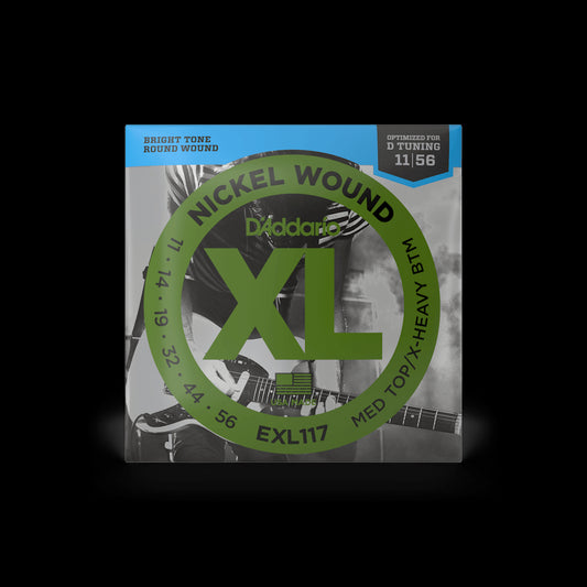 D'Addario EXL117 XL Nickel Wound Electric Guitar Strings - Medium Top/Extra Heavy Bottom