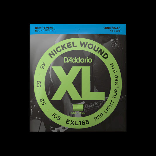 D'Addario EXL165 XL Nickel Wound LS Bass Strings - Light Top/Medium Bottom