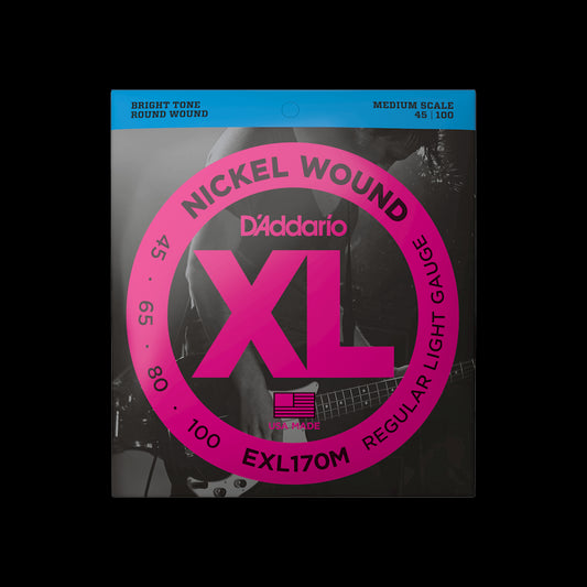 D'Addario EXL170M XL Nickel Wound MS Bass Strings - Light