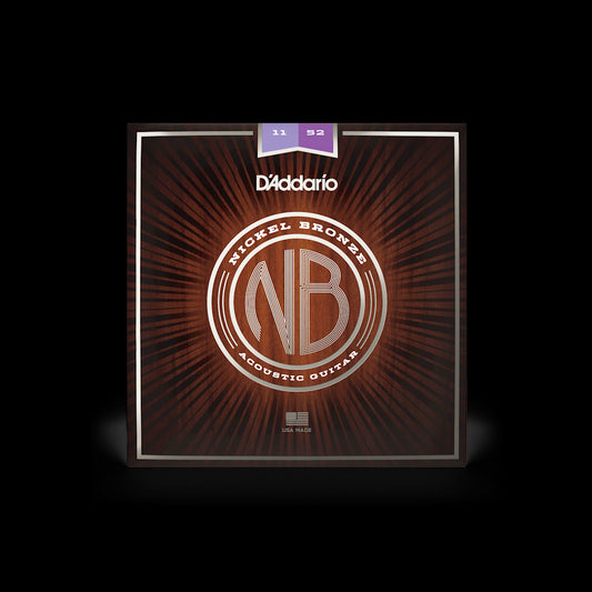 D'Addario NB1152 NB Nickel Bronze Acoustic Guitar Strings - Custom Light