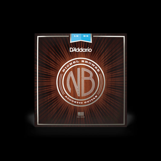 D'Addario NB1253 NB Nickel Bronze Acoustic Guitar Strings - Light