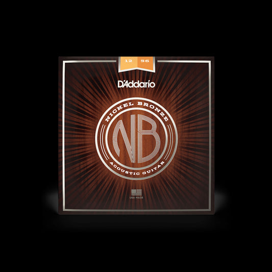 D'Addario NB1256 NB Nickel Bronze Acoustic Guitar Strings - Light Top/Medium Bottom