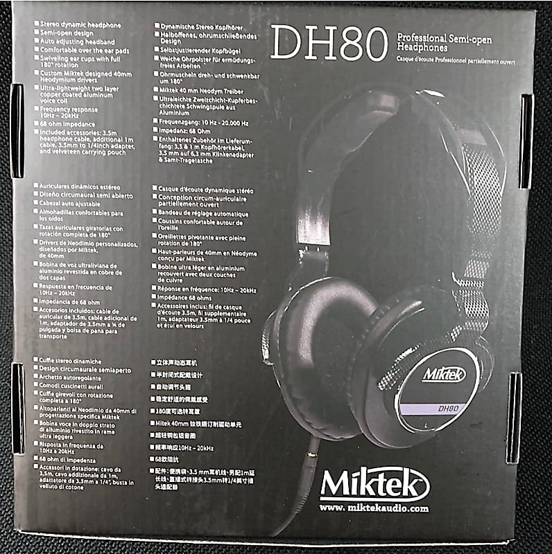 Miktek DH80 Pro Semi-Open Headphones Black