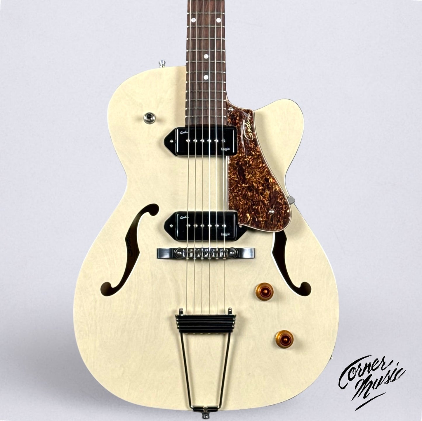 Godin 5th Avenue Thinline Kingpin P90 2025 - Trans Cream