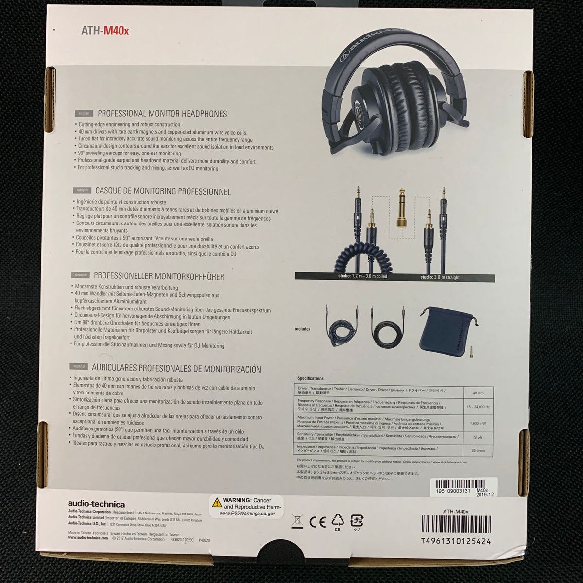 Audio-Technica Studio Monitors - Closed-Back ATH-M40x