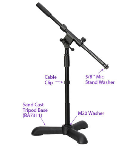 On-Stage MS7311B Drum/Amp Mic Stand - Black