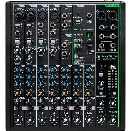 10 channel Mixer w/USB & FX