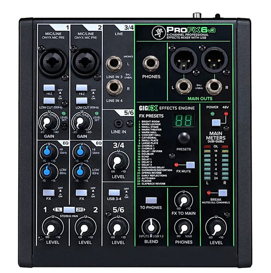 Mackie ProFX6v3 - 6-Channel Effects Mixer w/ USB