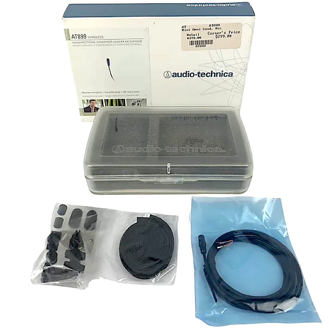 Audio-Technica AT899c  Omnidirectional Condenser Lavalier Mic Black